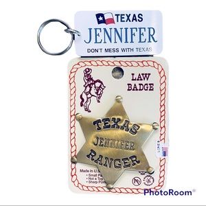 Jennifer Texas Novelty Keychain Ranger Badge NWT Personalized Gift Don’t Mess